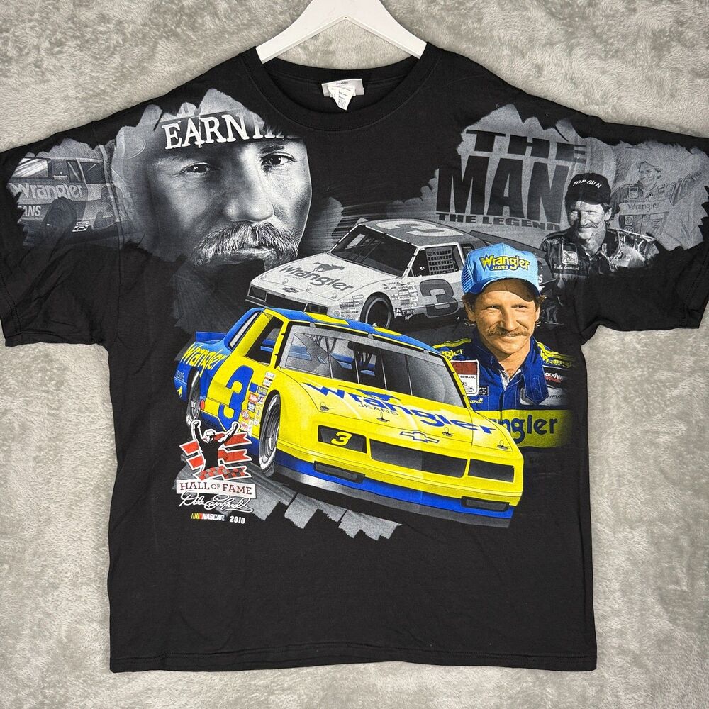 Vtg Dale Earnhardt Hall Of Fame T-Shirt Mens 2XL Wrangler New Generation JR SR